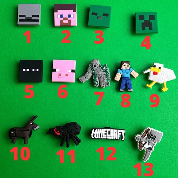 Minecraft Crocs Shoe Charms Set of 13 - jibbitz Charms - Picture 3 of 6